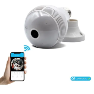 Câmera Ip Segurança Lâmpada Vr360 Panorâmica Espia Wifi V380